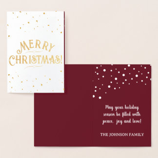 Tarjeta Con Relieve Metalizado Elegante Rojo Feliz Navidad Oro/Plata Fiesta