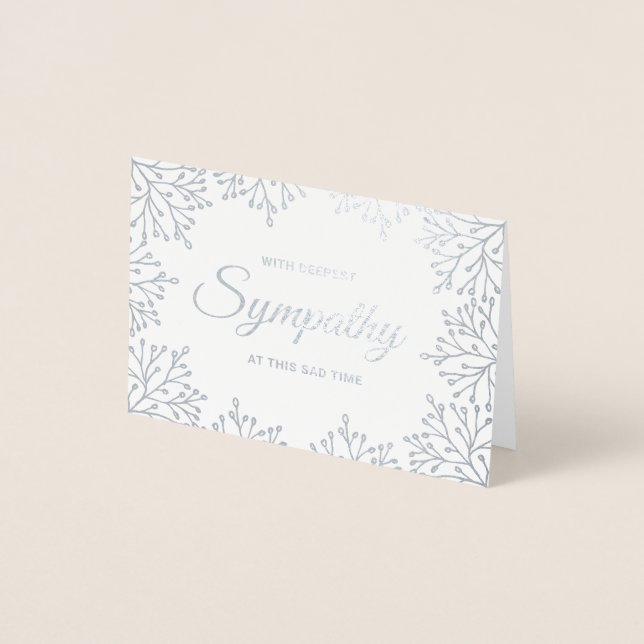 Tarjeta Con Relieve Metalizado Elegante simpatía floral (Anverso)