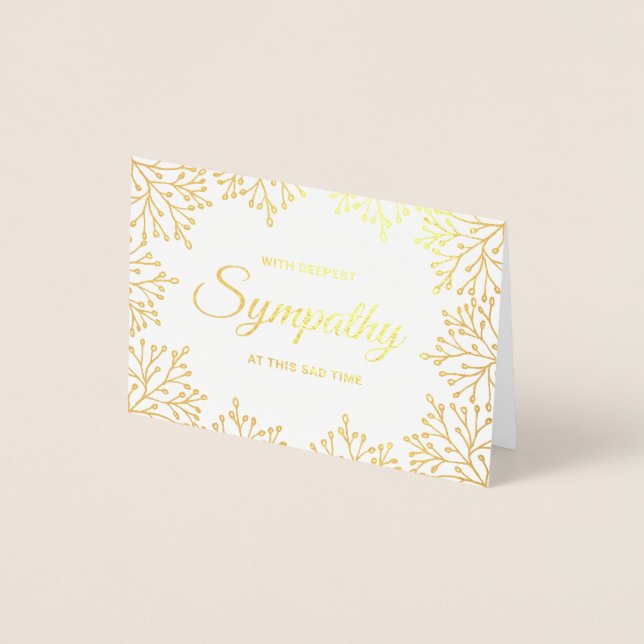 Tarjeta Con Relieve Metalizado Elegante simpatía floral (Anverso)