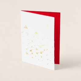 Tarjeta Con Relieve Metalizado Elegante Spark Glam Golden Christmas Trees Real