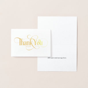 Tarjeta Con Relieve Metalizado Elegante tarjeta de agradecimiento al Relieve meta