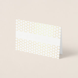 Tarjeta Con Relieve Metalizado Elegante tipografía geométrica de papel de oro de 