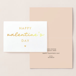 Tarjeta Con Relieve Metalizado Elegante y simple Feliz día de San Valentín