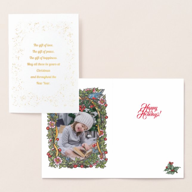 Tarjeta Con Relieve Metalizado Elegantes Navidades de fotografía de avispa de vac (Demostración)