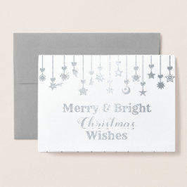 Tarjeta Con Relieve Metalizado Elegantes Navidades Estrella Ornamentos