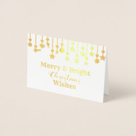 Tarjeta Con Relieve Metalizado Elegantes Navidades Estrella Ornamentos