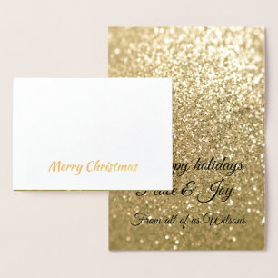 Tarjeta Con Relieve Metalizado Elegantes Navidades purpurinas de oro destellan