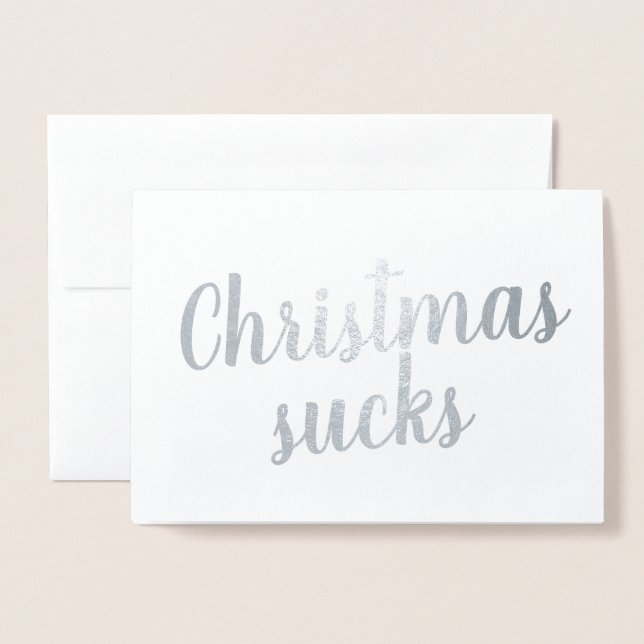 Tarjeta Con Relieve Metalizado Elegantes Navidades Sucks (Anverso con sobre)