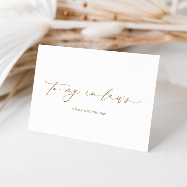 Tarjeta Con Relieve Metalizado Ellesmere A Mi Día De La Boda En Las Leyes (To My In-laws Wedding Day Ellesmere)