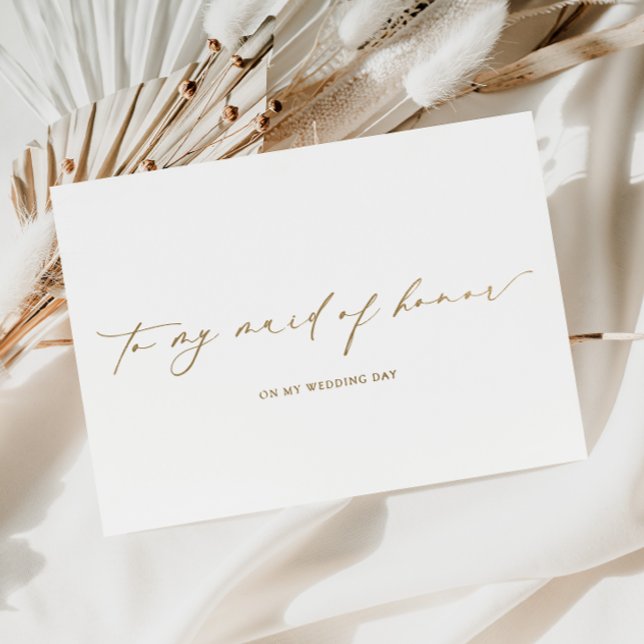 Tarjeta Con Relieve Metalizado Ellesmere A Mi Días De Matrimonio De Honor (To My Maid Of Honor Wedding Day Ellesmere)