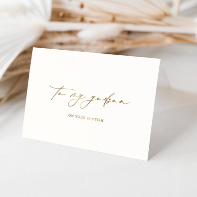 Tarjeta Con Relieve Metalizado Ellesmere To My Godson On Your Baptism (Subido por el creador)