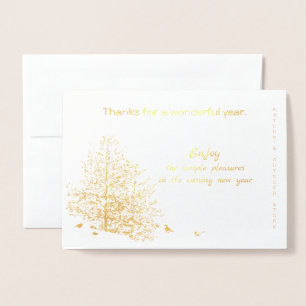 Tarjeta Con Relieve Metalizado Empresa/Negocios/Año Nuevo-Gracias naturaleza/exte