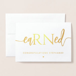 Tarjeta Con Relieve Metalizado Enfermera de RN inscrita Enfermería EaRNed Felicit