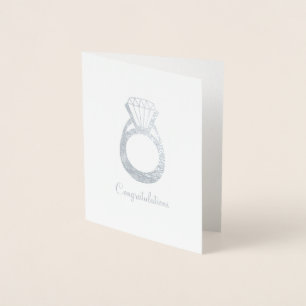Tarjeta Con Relieve Metalizado Enhorabuena Boda de compromiso de diamantes