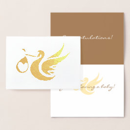 Tarjeta Con Relieve Metalizado ¡Enhorabuena! Estás teniendo un bebé