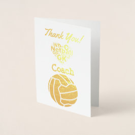 Tarjeta Con Relieve Metalizado Entrenador de Netball Gracias Gold