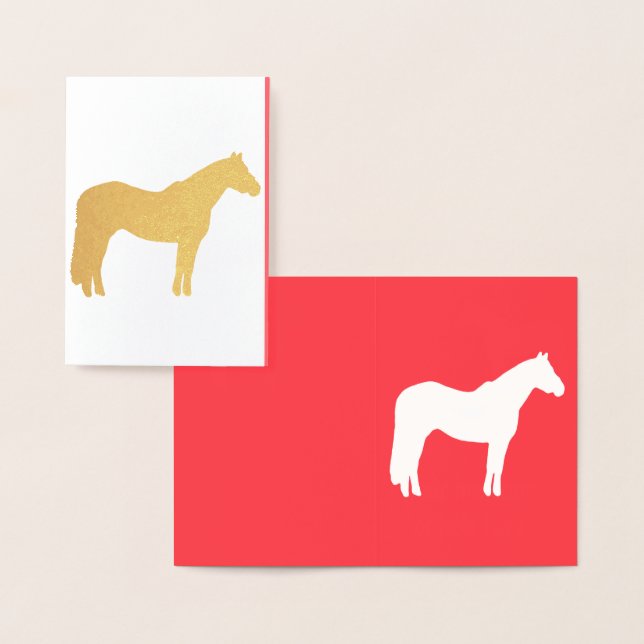 Tarjeta Con Relieve Metalizado Equine Business Card Red Professional Looking  (Demostración)