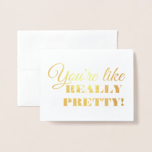Tarjeta Con Relieve Metalizado Eres como una dama de honor muy graciosa.