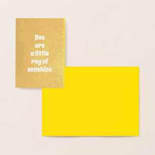 Tarjeta Con Relieve Metalizado Eres un pequeño rayo de personalizado amarillo Sun