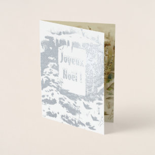 Tarjeta Con Relieve Metalizado escena de Joyeux Noel-yard  