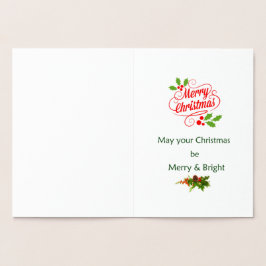 Tarjeta Con Relieve Metalizado Escenario de Navidades de vacaciones
