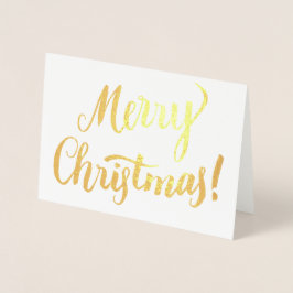 Tarjeta Con Relieve Metalizado Escritura de tipografía moderna de Feliz Navidad