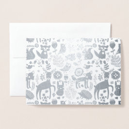 Tarjeta Con Relieve Metalizado Espectaculares criaturas de bosques en todas las o