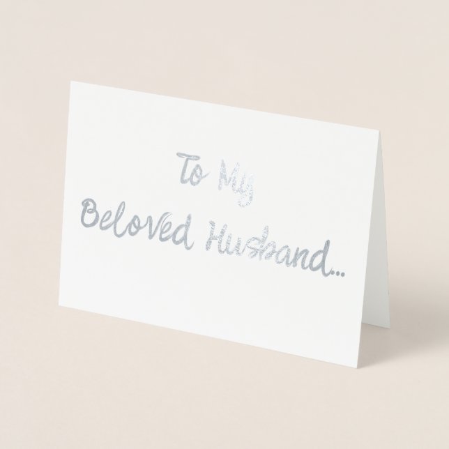 Tarjeta Con Relieve Metalizado Esposo querido... (Anverso)