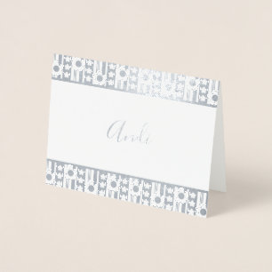 Tarjeta Con Relieve Metalizado Estacionamiento de nombre de flores de invierno