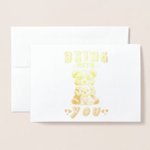 Tarjeta Con Relieve Metalizado Estar Contigo