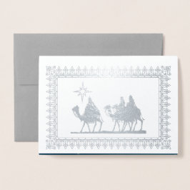 Tarjeta Con Relieve Metalizado Estrella de Bethlehem Navidades de lujo