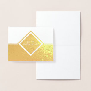 Tarjeta Con Relieve Metalizado Estrellas de Aniversario Feliz