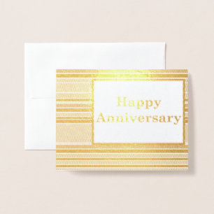Tarjeta Con Relieve Metalizado Estrellas de Aniversario Feliz