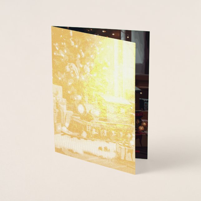 Tarjeta Con Relieve Metalizado Expreso Festivo (Anverso)