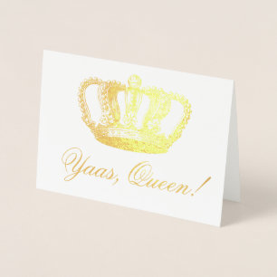 Tarjeta Con Relieve Metalizado Fancy Yaas Queen Fabulous Relieve metalizado dorad