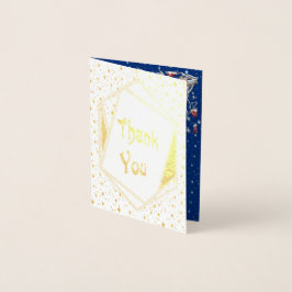 Tarjeta Con Relieve Metalizado Fantasía De Invierno Gracias