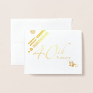 Tarjeta Con Relieve Metalizado Felices 40 años, aves marinas