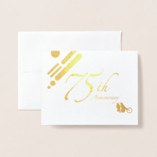 Tarjeta Con Relieve Metalizado Felices 75 Aniversarios