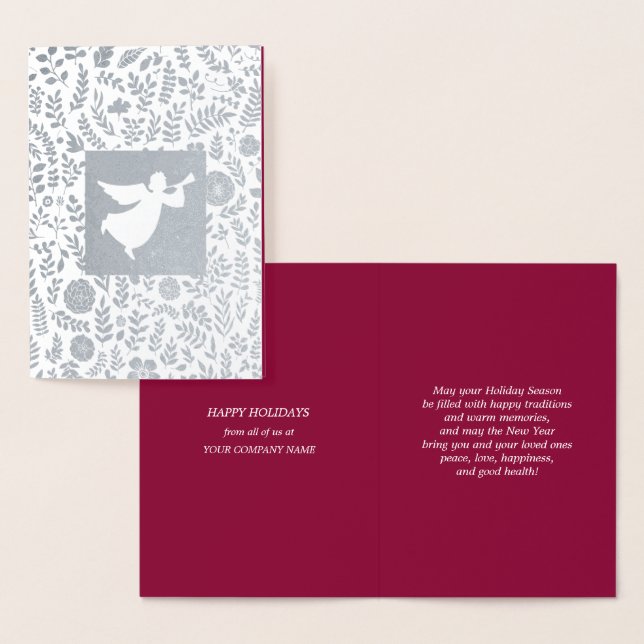 Tarjeta Con Relieve Metalizado Felices Fiestas | Navidades Angel Luxury Real (Demostración)