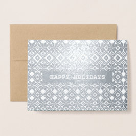 Tarjeta Con Relieve Metalizado Felices fiestas. Personalizado Photo Luxury