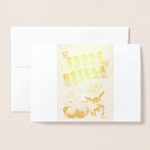 Tarjeta Con Relieve Metalizado Felices Pascuas