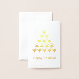 Tarjeta Con Relieve Metalizado Felices vacaciones Navidades del árbol de estrella