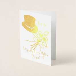 Tarjeta Con Relieve Metalizado Felicidades por los felicitaciones de los Bodas Go