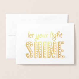 Tarjeta Con Relieve Metalizado Felicidades - Que tu luz brille oro