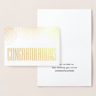 Tarjeta Con Relieve Metalizado Felicidades Simple Moderno Minimalista Dobladillo