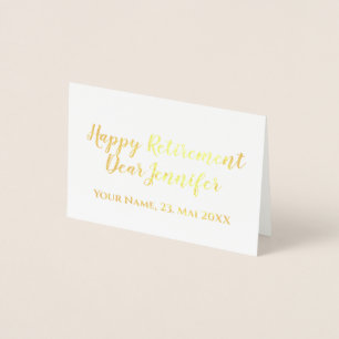 Tarjeta Con Relieve Metalizado Felicitación de Jubilación Escritura Caligráfica E