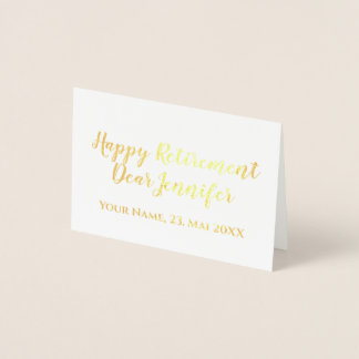 Tarjeta Con Relieve Metalizado Felicitación de Jubilación Escritura Caligráfica E