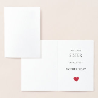 Tarjeta Con Relieve Metalizado felicitacion dia de la madre para hermana