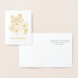 Tarjeta Con Relieve Metalizado Felicitaciones a Edelweiss y Bodas de aves