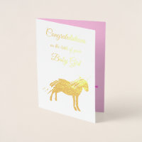 Felicitaciones a la bebé rosa de bonito Unicorn